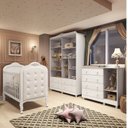 Ver imagem 3 de Quarto de Bebê Berço 3 em 1 com Capitonê, Cômoda e Guarda Roupa MDF Maya Provençal Yescasa Branco