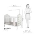 Ver imagem 5 de Quarto de Bebê Berço 3 em 1 com Capitonê, Cômoda e Guarda Roupa MDF Maya Provençal Yescasa Branco