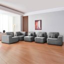 Ver mais imagens de Kit Sofá Modular 5 Lugares Moderno Curvo Orgânico Adapt Linho