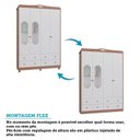 Ver mais imagens de Quarto de Bebê com Guarda Roupa Cômoda com Janelas e Berço com Capitonê Maya Provençal 100% Mdf