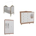 Ver imagem 3 de Quarto de Bebê com Guarda Roupa Cômoda com Janelas e Berço com Capitonê Maya Provençal 100% Mdf