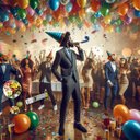 Ver imagem 3 de Kit Final de Ano Metalizados com Balões 2025 40cm, Lança Confete e Cortina Silverfestas