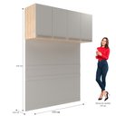 Ver imagem 4 de Módulo Ponte Aéreo 170cm San Diego Bege/Aveiro Oak/Cinza Urbano