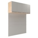 Ver imagem 3 de Módulo Ponte Aéreo 170cm San Diego Bege/Aveiro Oak/Cinza Urbano