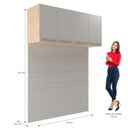 Ver imagem 4 de Módulo Ponte Aéreo 150cm MDP San Diego Bege/Aveiro Oak/Cinza Urbano