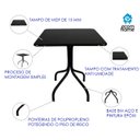 Ver imagem 6 de Jogo Mesa 70x70 Preta para Sorveterias e Restaurantes com 4 Cadeiras Iso Branca