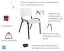 Ver imagem 5 de Jogo Mesa 70x70 Preta para Sorveterias e Restaurantes com 4 Cadeiras Iso Branca