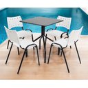 Ver imagem 3 de Jogo Mesa 70x70 Preta para Sorveterias e Restaurantes com 4 Cadeiras Iso Branca