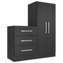 Ver imagem 3 de Cômoda para Quarto 3 Gavetas 2 Portas Dunas Preto Yescasa