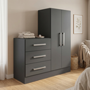 Ver imagem 1 de Cômoda para Quarto 3 Gavetas 2 Portas Dunas Preto Yescasa