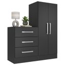 Ver imagem 2 de Cômoda para Quarto 3 Gavetas 2 Portas Dunas Preto Yescasa