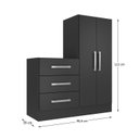 Ver imagem 5 de Cômoda para Quarto 3 Gavetas 2 Portas Dunas Preto Yescasa
