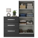Ver imagem 4 de Cômoda para Quarto 3 Gavetas 2 Portas Dunas Preto Yescasa
