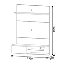 Ver imagem 3 de PAINEL ESTANTE PARA TV 52 POLEGADAS CLASSIC SOUL PARA SALA DE ESTAR NATURE COM OFF WHITE