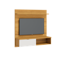 Ver imagem 2 de PAINEL ESTANTE PARA TV 52 POLEGADAS CLASSIC SOUL PARA SALA DE ESTAR NATURE COM OFF WHITE