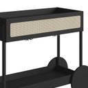 Ver imagem 5 de Carrinho Bar 1 Gaveta 112cm C/ Porta Taças Palhinha Pé Madeira Oslo Artesano | Nero - Nero/preto