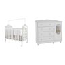 Quarto de Bebê com Cômoda 1 Porta com Janela e Berço com Capitonê Maya Provençal 100% Mdf - 3