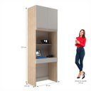 Ver imagem 4 de Módulo Escrivaninha San Diego 1 Gaveta 2 Portas 80cm Aveiro Oak E Cinza Urbano