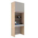 Ver imagem 4 de Módulo Escrivaninha San Diego 1 Gaveta 2 Portas 80cm Aveiro Oak e Cinza Urbano Bege