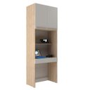 Ver imagem 3 de Módulo Escrivaninha San Diego 1 Gaveta 2 Portas 80cm Aveiro Oak E Cinza Urbano