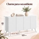 Ver mais imagens de Aparador Buffet com 4 Portas Retrô 123cm Multimóveis MP1910 Branco