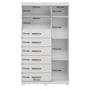 Ver imagem 6 de Guarda Roupa Casal Master New 8 Portas 4 Gavetas MDP Cômoda 1 Porta 6 Gavetas Marabá Branco Brilho