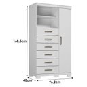 Ver imagem 7 de Guarda Roupa Casal Master New 8 Portas 4 Gavetas MDP Cômoda 1 Porta 6 Gavetas Marabá Branco Brilho