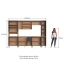 Ver imagem 5 de Conjunto Modulado de Cozinha 2 Gavetas 2 Fornos Isabelle I Cinza/Freijó/Grafite