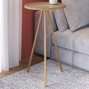 Ver imagem 2 de Conjunto 3 Mesas Laterais Sala Estar 27957 Hanover Dourado Artesano