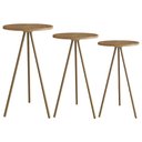 Ver imagem 1 de Conjunto 3 Mesas Laterais Sala Estar 27957 Hanover Dourado Artesano