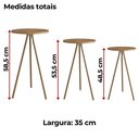 Ver imagem 3 de Conjunto 3 Mesas Laterais Sala Estar 27957 Hanover Dourado Artesano