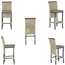 Ver imagem 5 de Mesa Bistrô e 2 Banquetas Roma Preta Corda Estofado 7 Trama Rami