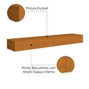Ver imagem 4 de Rack Suspenso para Painel ou Tv até 55 Polegadas 2 Portas 1,10m Egeo Edn Madeirado