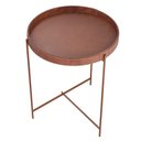 Ver imagem 1 de Mesa Lateral Redonda Couro Sintético 56x56x72 Decor Patrimar Marrom