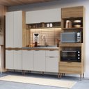 Ver imagem 1 de Cozinha Completa Modulada 4 Peças com Torre Quente para 2 Fornos e Paneleiro Duplo Veneza Modulada Bege/Mel/Arenas