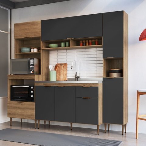 Cozinha Completa Modulada 4 Peças com Torre Quente para 2 Fornos e Paneleiro Veneza Modulada