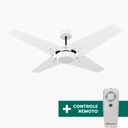 Ver imagem 4 de Ventilador de Teto Com Controle Remoto Natuvent Callis Led 4 Pás Madeira Branco 6500k Branco Frio