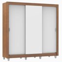 Ver imagem 3 de Guarda Roupa Casal Madesa Mônaco 3 Portas de Correr com Pés - Rustic/branco