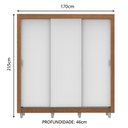 Ver imagem 4 de Guarda Roupa Casal Madesa Mônaco 3 Portas de Correr com Pés - Rustic/branco