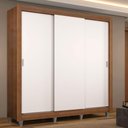 Ver imagem 1 de Guarda Roupa Casal Madesa Mônaco 3 Portas de Correr com Pés - Rustic/branco
