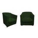 Ver imagem 1 de Kit 2 Poltronas Decorativa Biane Suede Verde Pés Cromado Ms Decor