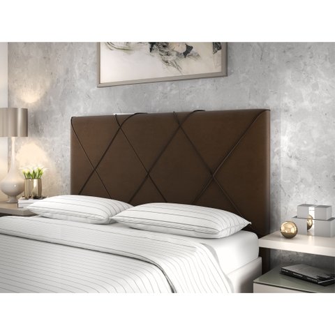 Cabeceira para Cama Box Queen Veludo Café Elegance Viero Móveis