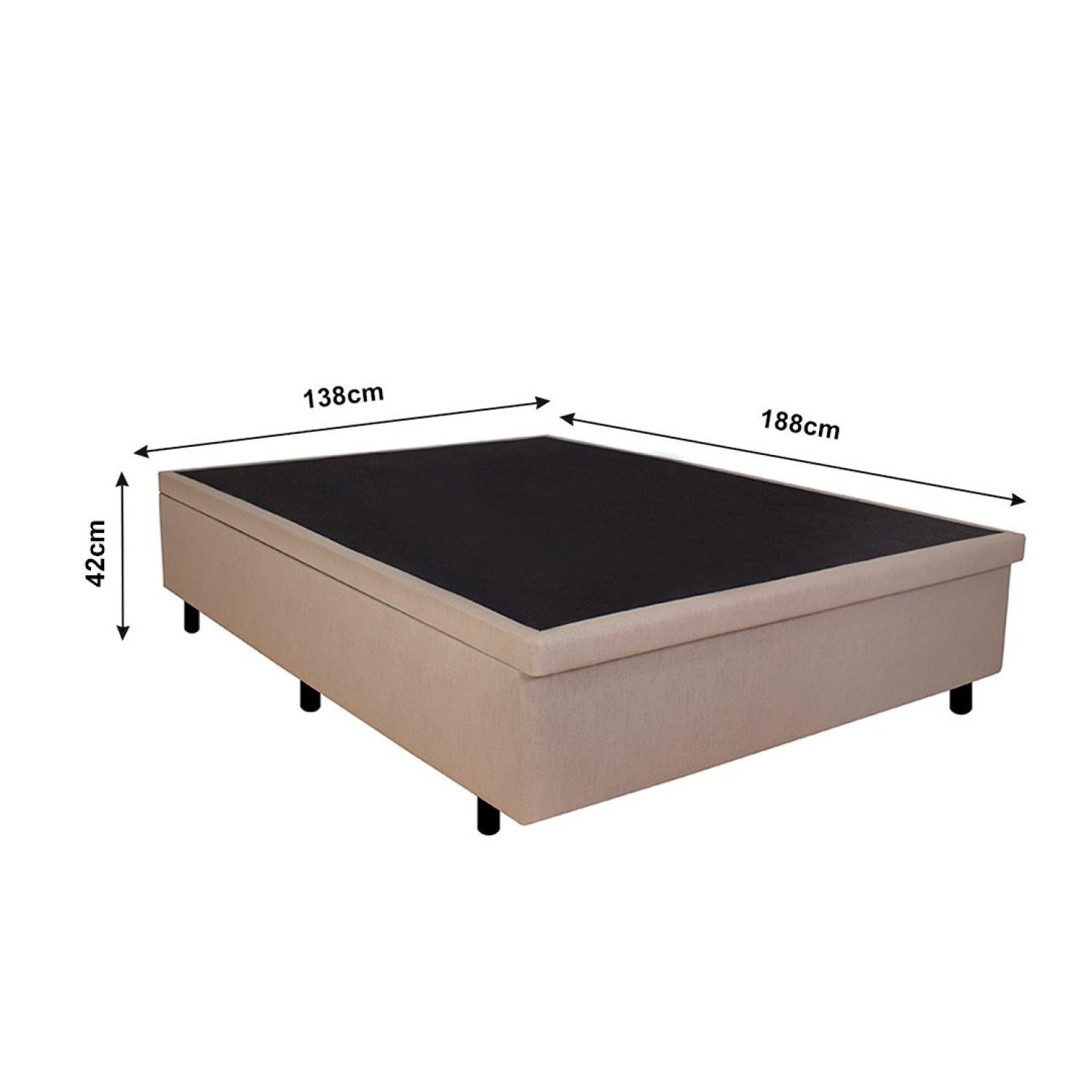 Cama Box Baú Casal Courino Bege 138x188x42 - 3