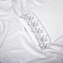 Ver imagem 2 de Lençol de Casal Bordado Ingles Toque de Seda 4 Peças - Branco/cinza