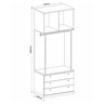 Módulo Cabideiro 3 Gavetas e 2 Portas Guarda Roupa Closet Modulado Smart Tube - 3