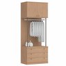 Módulo Cabideiro 3 Gavetas e 2 Portas Guarda Roupa Closet Modulado Smart Tube - 1
