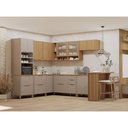Ver imagem 1 de Cozinha Modulada Completa de Canto 10 Peças com Tampo 100 Mdf Lumina Luciane Móveis