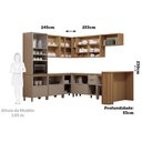 Ver imagem 3 de Cozinha Modulada Completa de Canto 10 Peças com Tampo 100 Mdf Lumina Luciane Móveis
