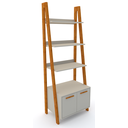 Ver imagem 2 de Estante Kisi Prateleiras Armário Mdf Nude e Madeira 180x65x45 Donna 0205epa02