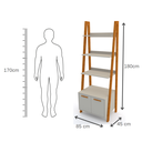 Ver imagem 5 de Estante Kisi Prateleiras Armário Mdf Nude e Madeira 180x65x45 Donna 0205epa02